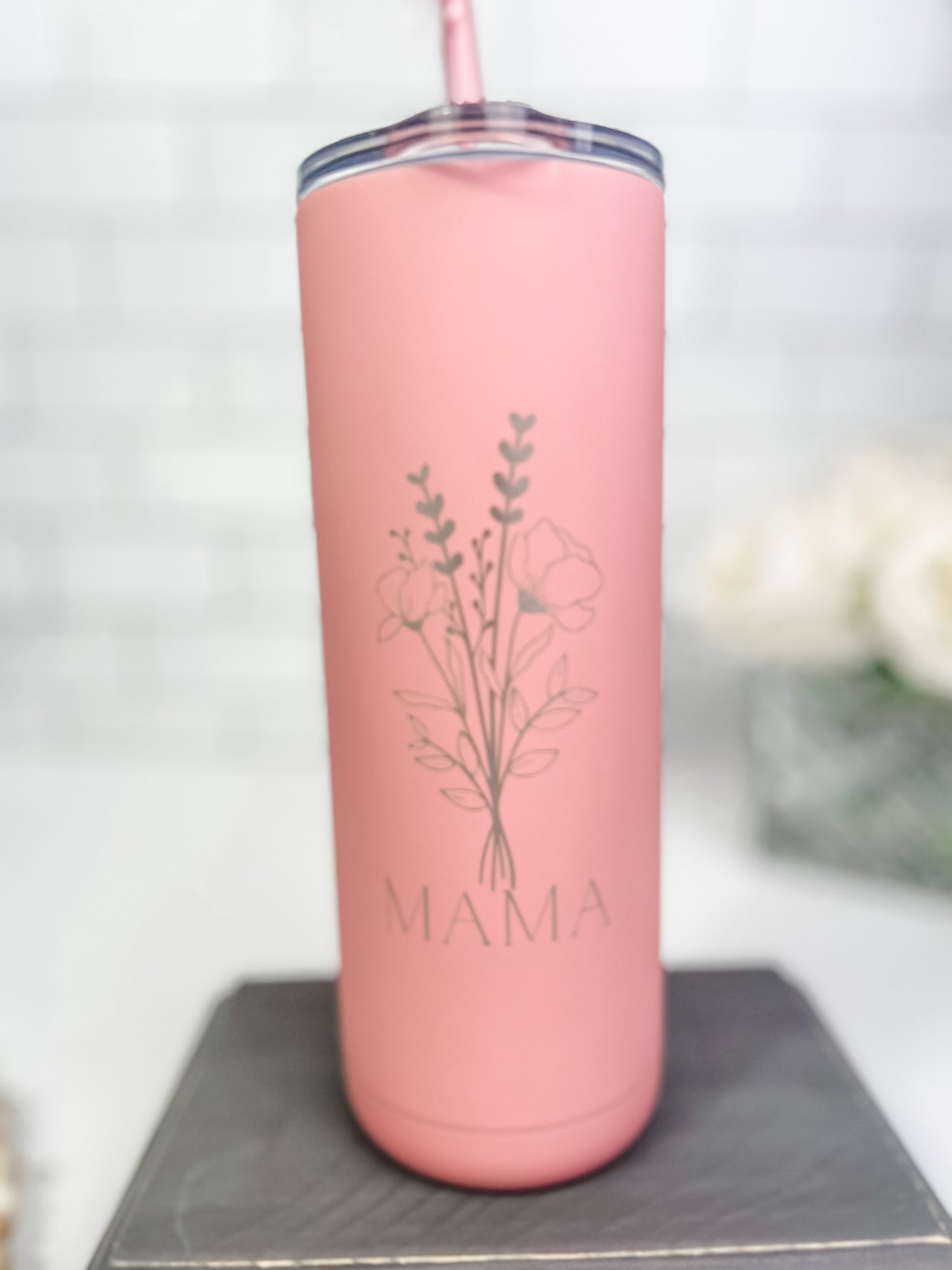 Floral Personalized Drink Tumbler