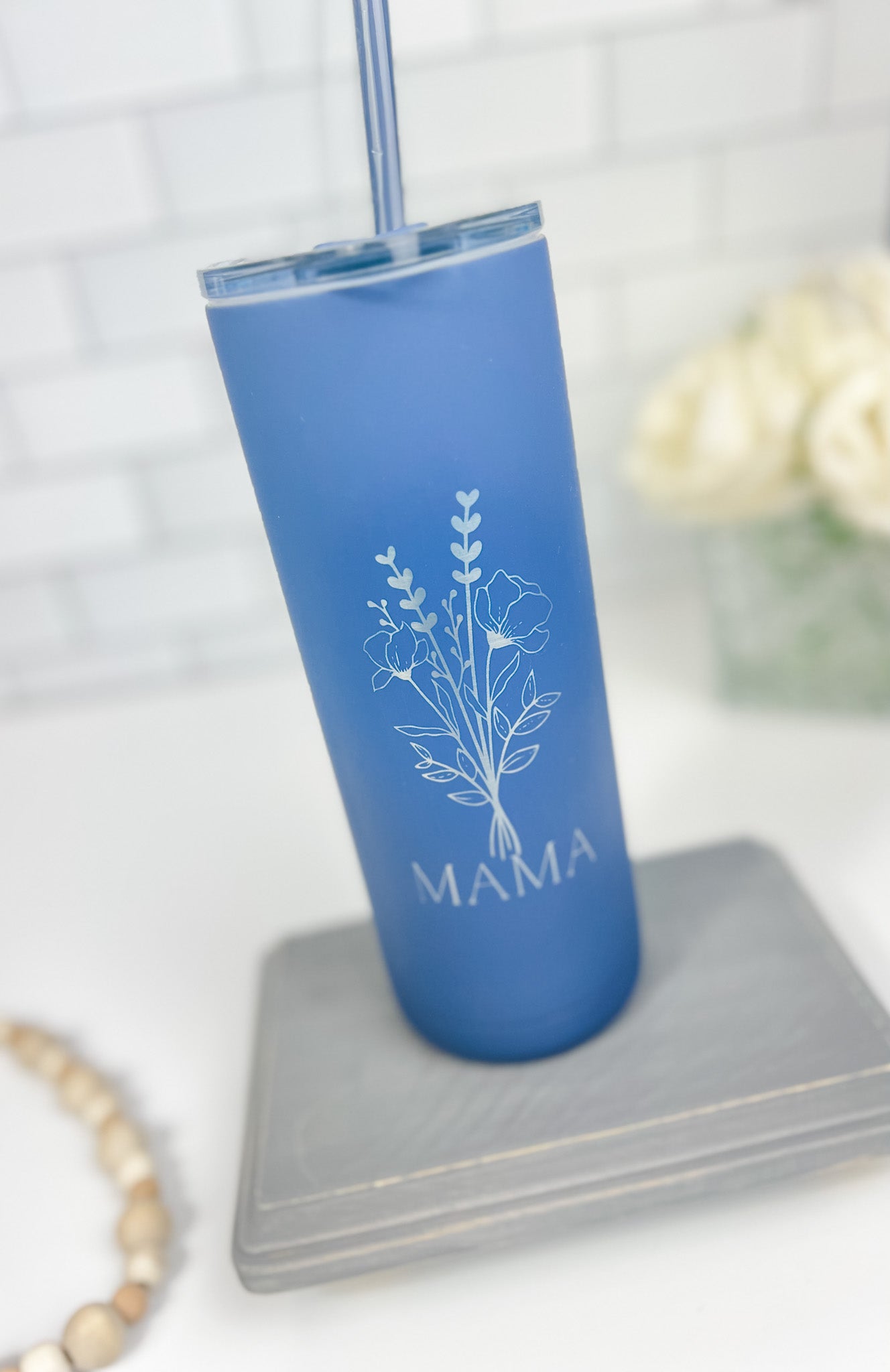 Floral Personalized Drink Tumbler