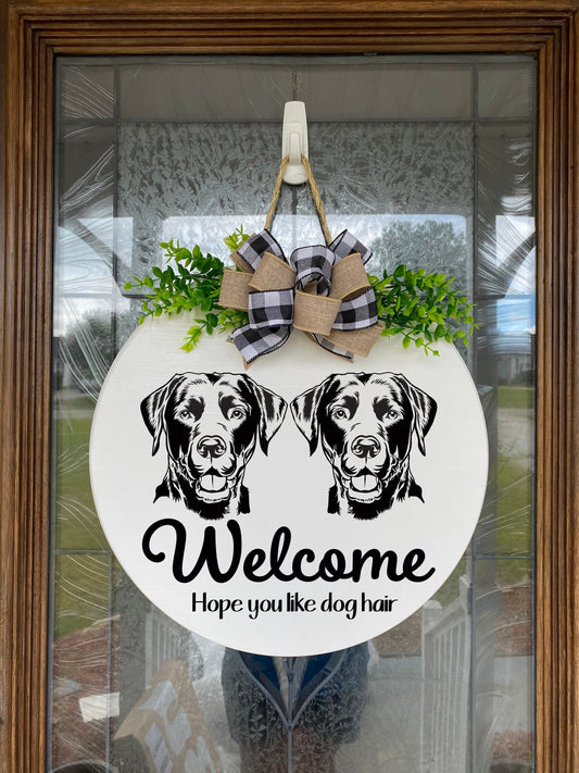 Labrador and Labrador Welcome Sign