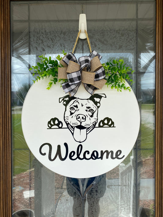 Pitbull Welcome Sign