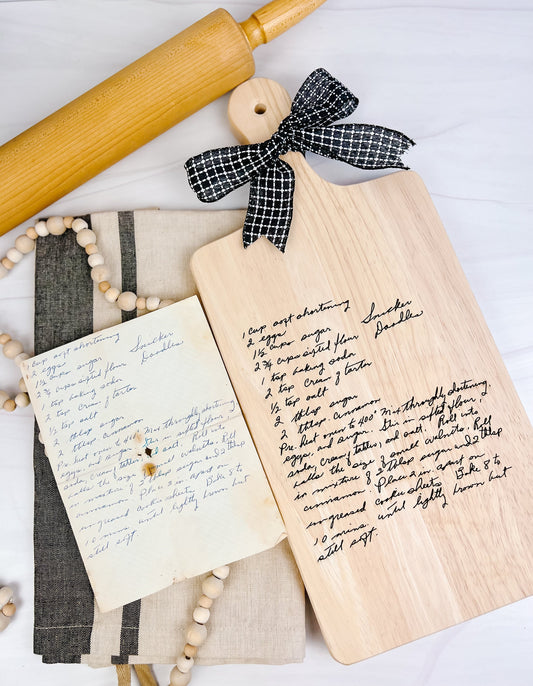 Handwritten Recipe Cutting Board | Large