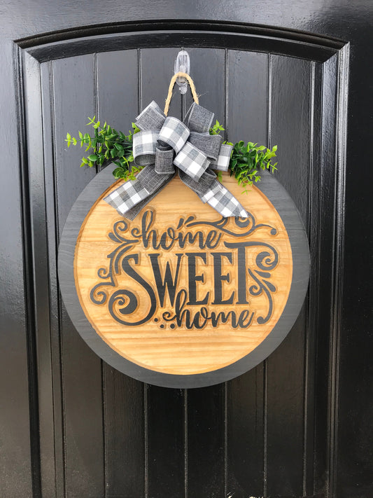 Gray Home Sweet Home Sign