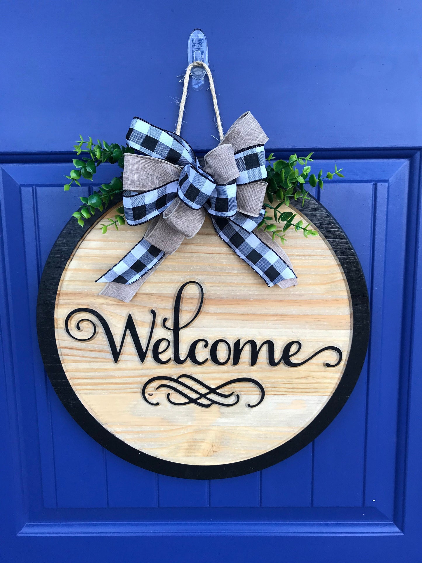 Welcome Door Hanger | Carved