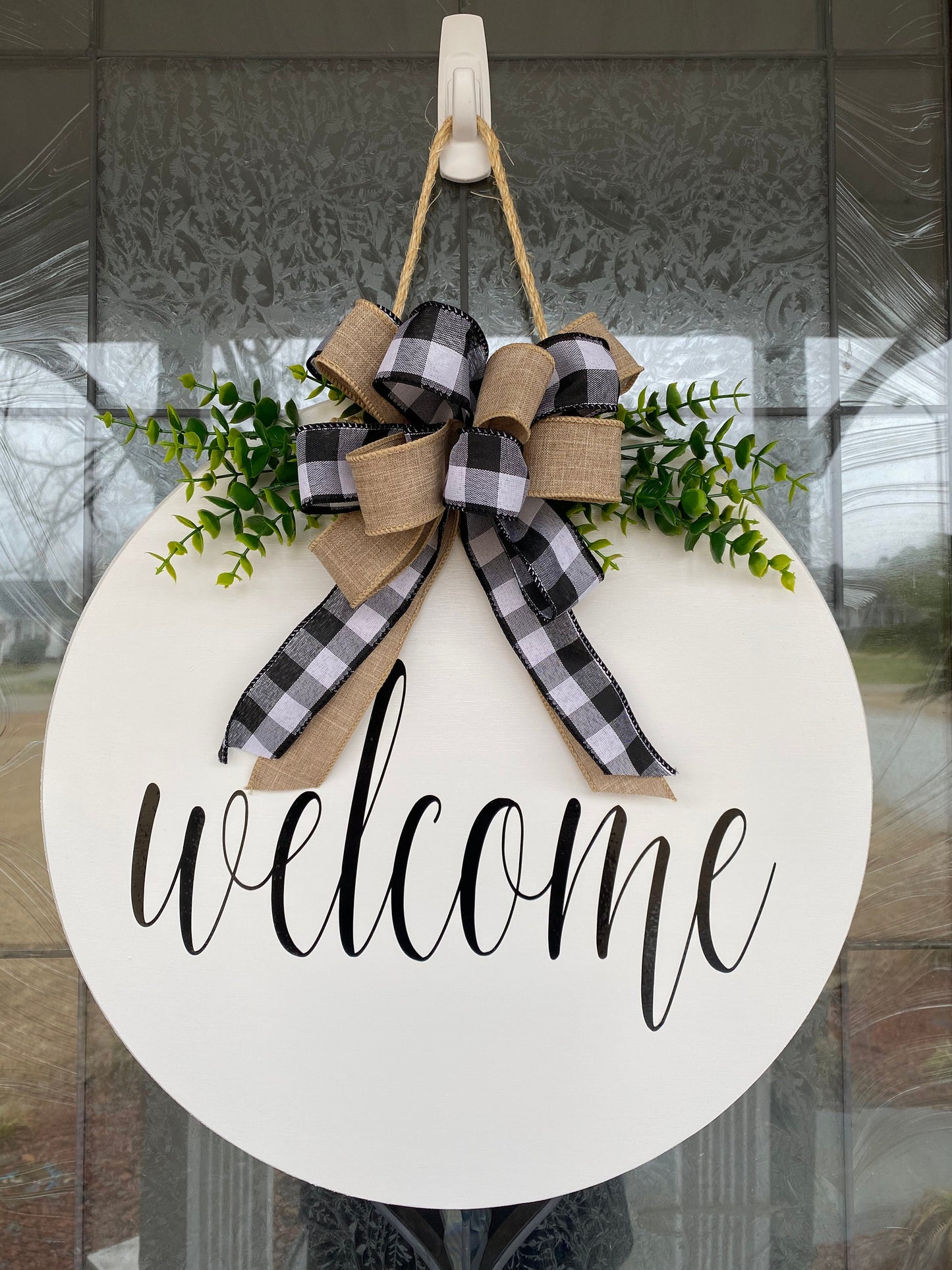 White Welcome Sign