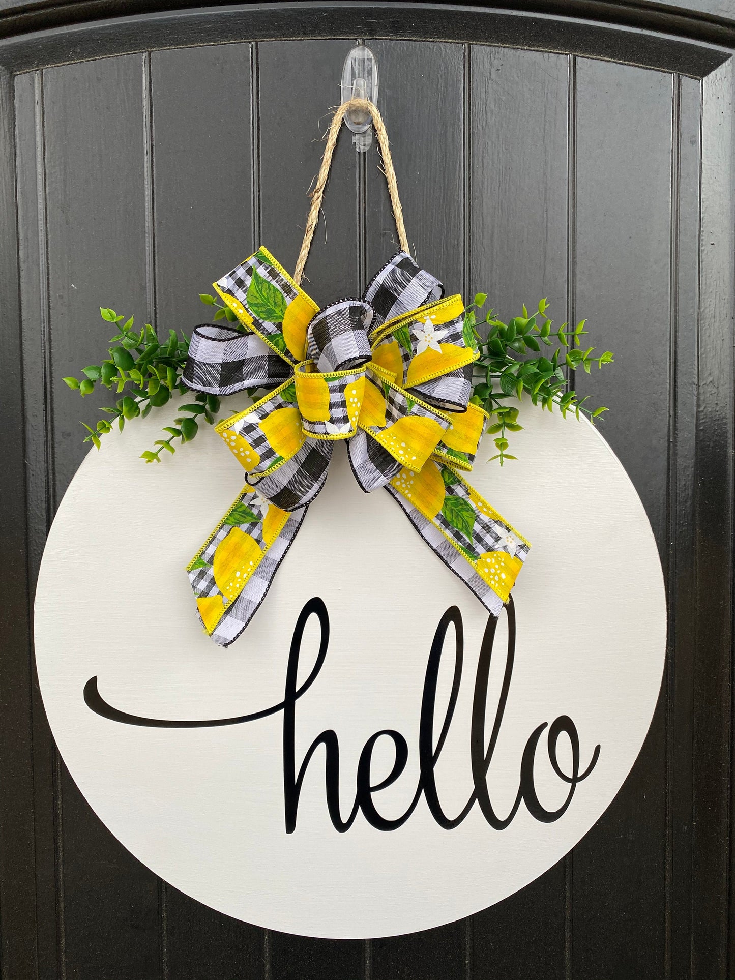 Hello Door Hanger | Lemon