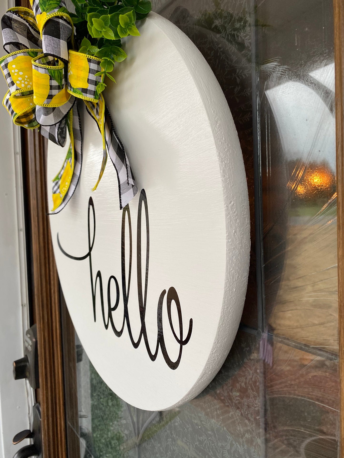 Hello Door Hanger | Lemon