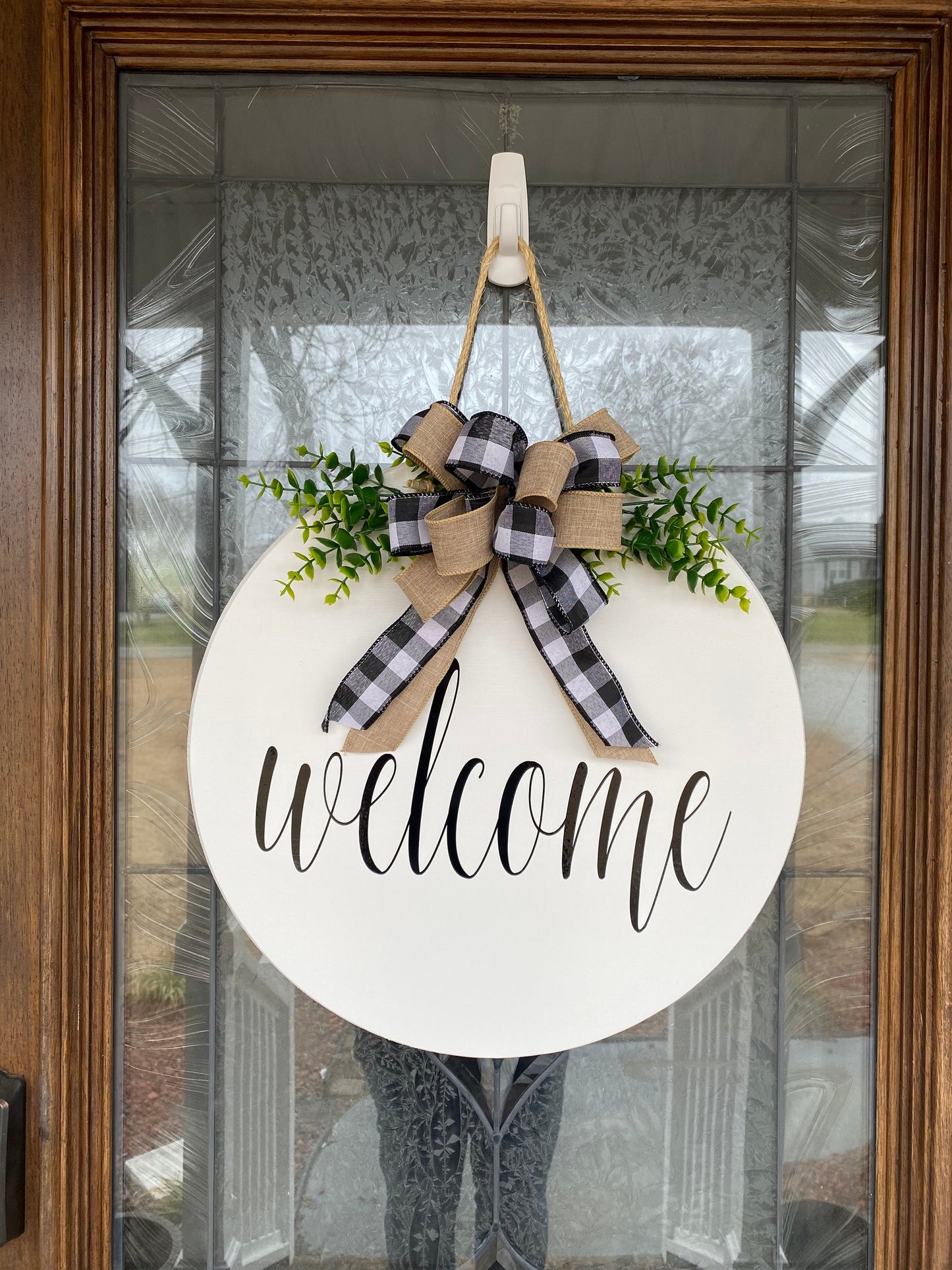 White Welcome Sign