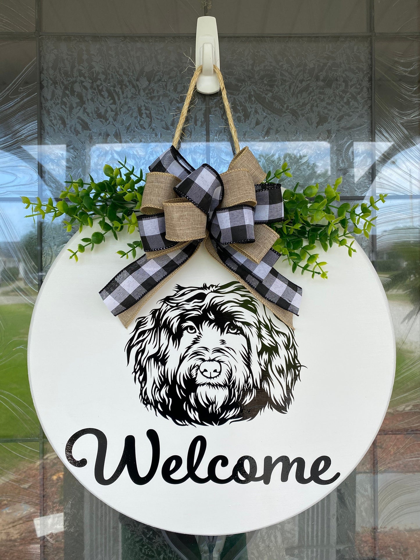 Portuguese Water Dog Welcome Sign