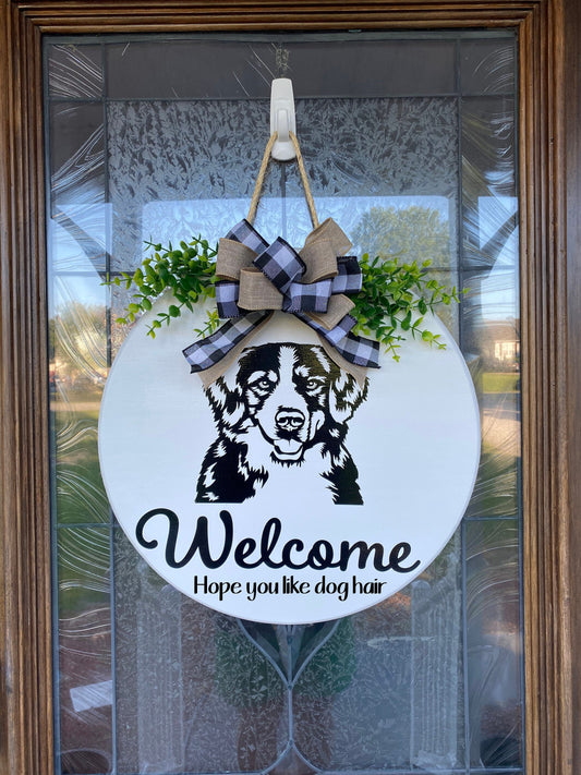 Bernese Mountain Dog Welcome Sign