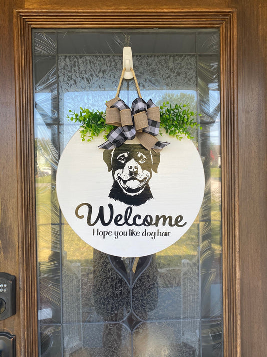 Rottweiler Welcome Sign