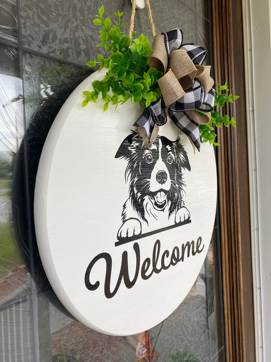 Border Collie Welcome Sign