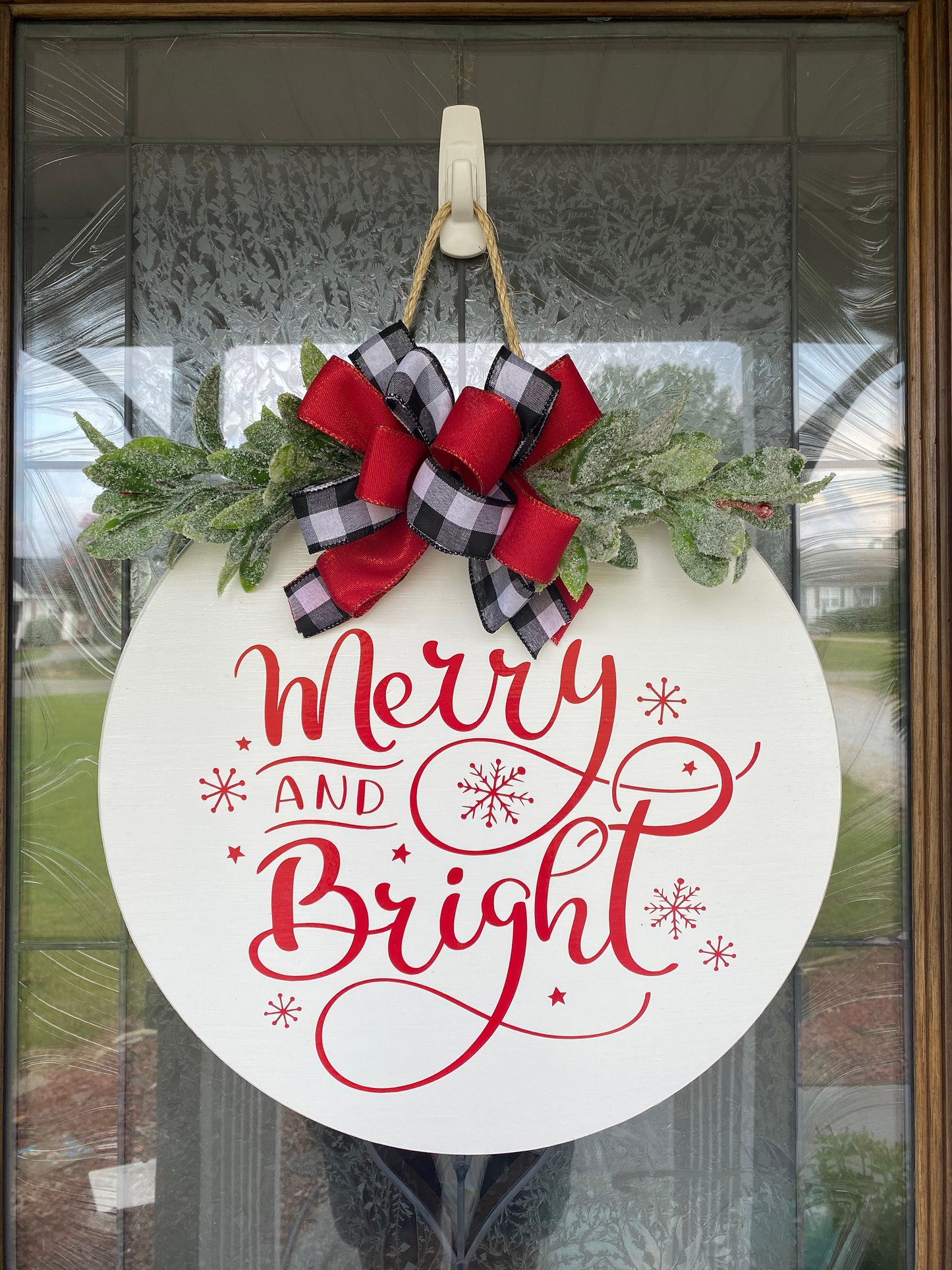 Merry and Bright Holiday Door Sign