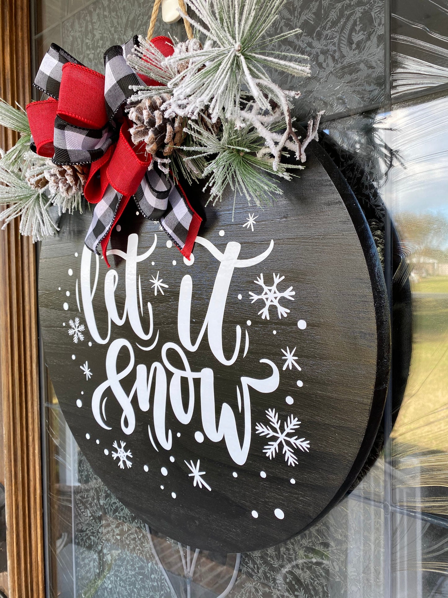 Let it Snow Door Hanger | Black