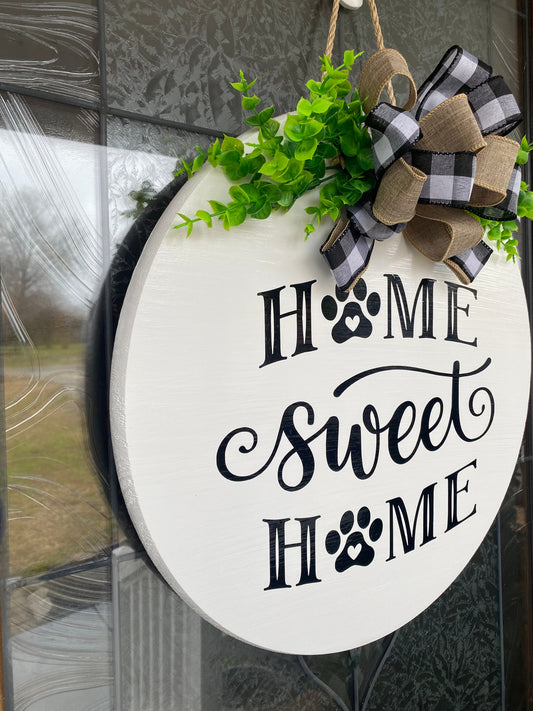 Home Sweet Home Paw Prints Sign