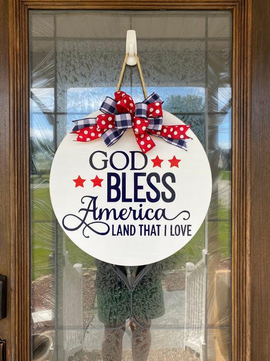 God Bless America Door Sign