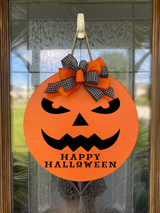 Jack O Lantern Halloween Door Hanger